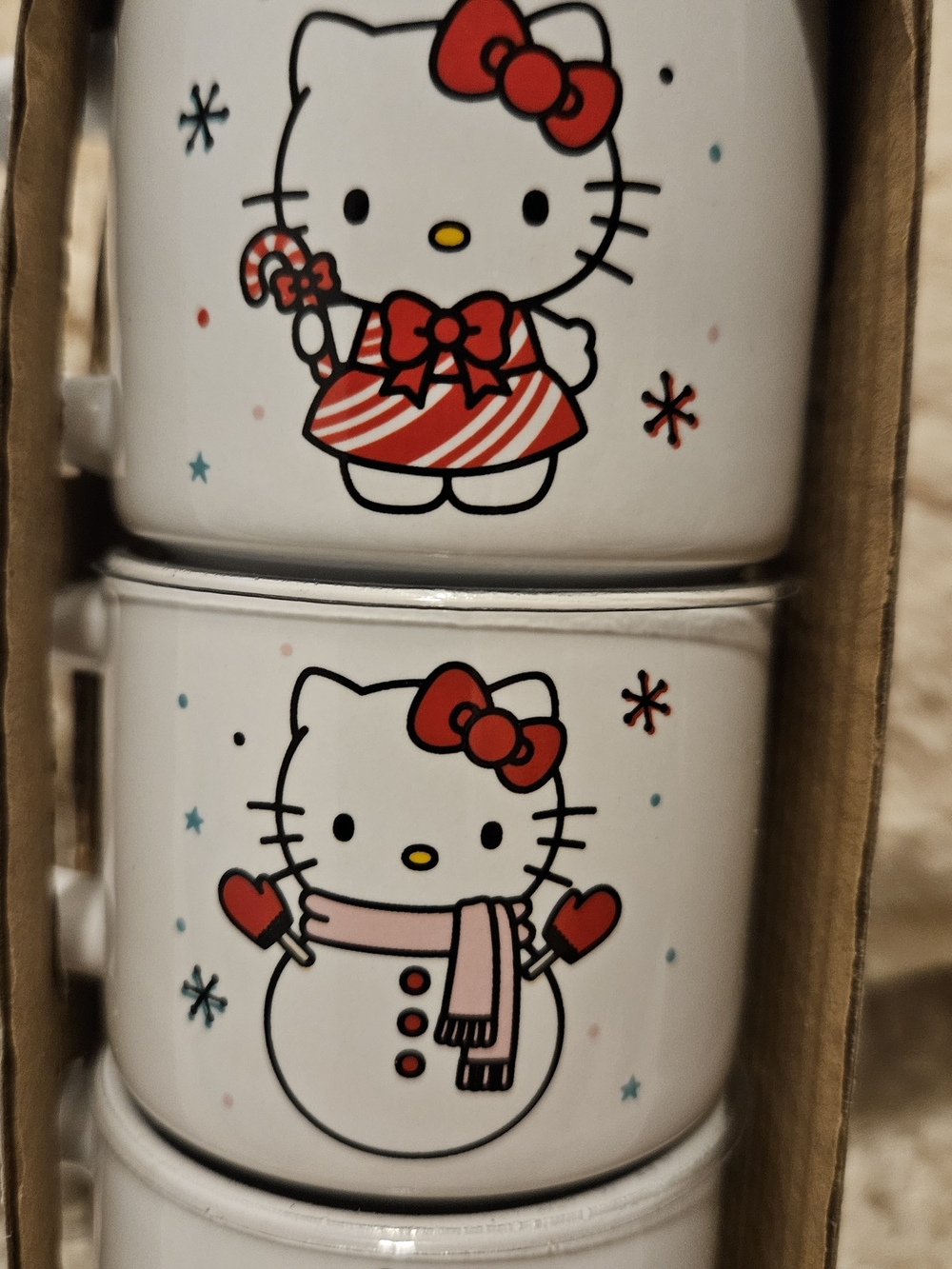 Hello Kitty White Holiday Stackable Mini Mugs - Set of 4